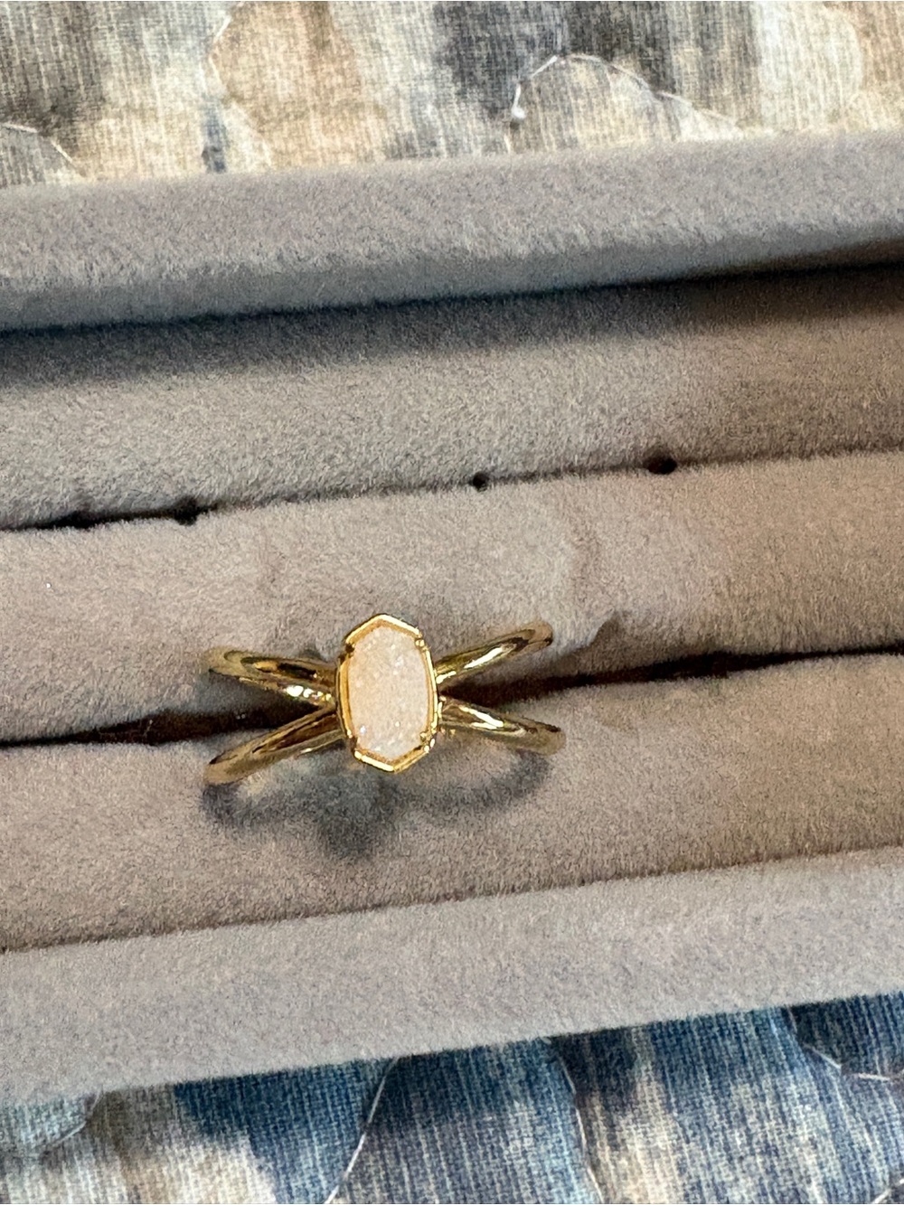 Kendra Scott Gold Druzy Octagon Ring - Women Jewelry